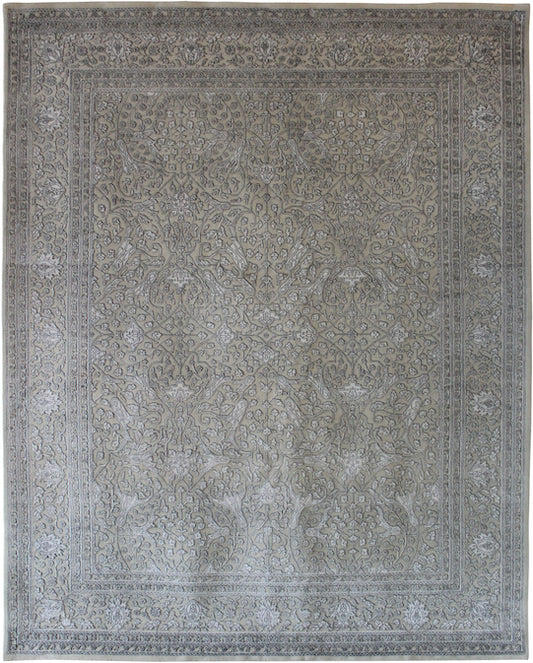 Hands P 3281 Cream Luxury Carpet - Wool & Botanical Silk, Hand Knotted (8' x 10')