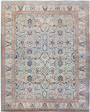 Hands P 3339 Multi Luxury Carpet - Wool & Bamboo Silk, Hand Knotted (9' x 12')