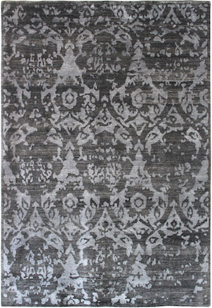 Hands P 34610 Grey Silver Luxury Carpet - 100% Bamboo Silk, Hand Knotted (8' x 10')