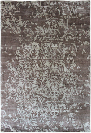 Hands P 36904 Beige Brown Luxury Carpet - 100% Bamboo Silk, Hand Knotted (8' x 10')