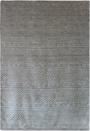 Hands P 3723 Grey Beige Luxury Carpet - 100% Bamboo Silk, Hand Knotted (8' x 10')
