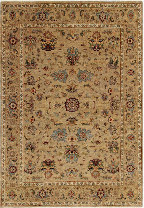 Hands P 4757 Beige Multi Luxury Carpet - 100% Wool, Hand Knotted (8' x 10')