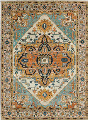 Hands P 4761 Rust & Ivory Luxury Carpet - 100% Wool, Hand Knotted (8' x 10')