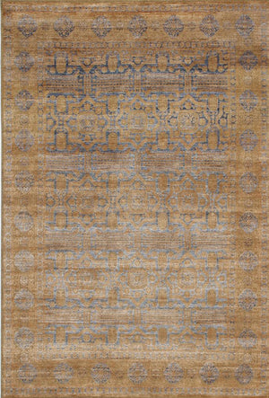 Hands P 4765 Gold Luxury Carpet - Wool & Bamboo Silk, Hand Knotted (9' x 12')