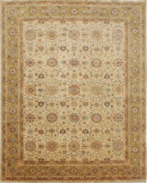 Hands KE 8 Beige Luxury Carpet - 100% Wool, Hand Knotted (9' x 12')