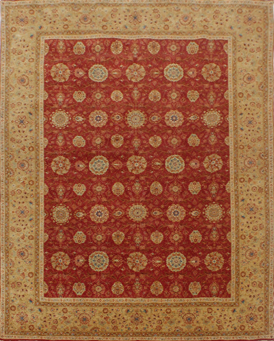 Hands KE 9 Red Luxury Carpet - 100% Wool, Hand Knotted (10' x 14')